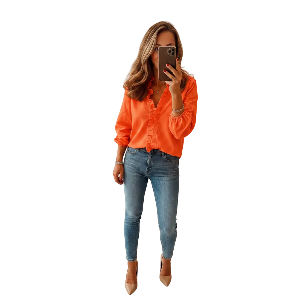Elegant Ruffled Blouse for Women Lightweight Comfortable Fit Versatile Wear