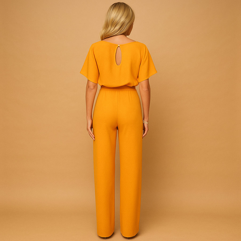 High Waist Jumpsuit for Women Lace Up Detail Tailored Fit Elegant Wear