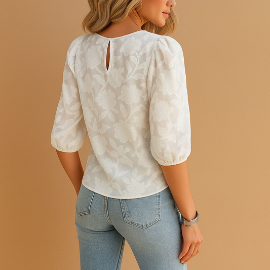 Floral Elegant Blouse for Women Comfortable Fit Versatile Wear