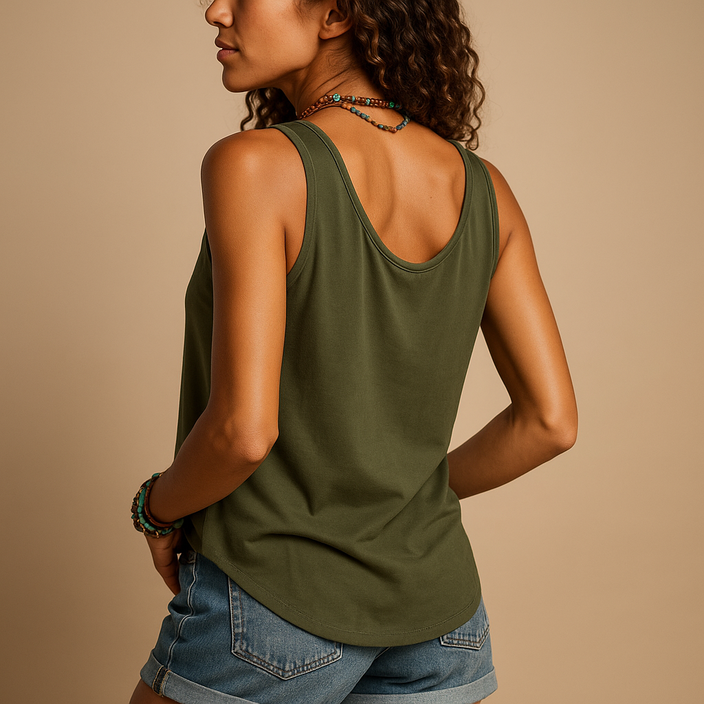 Sleeveless V Neck Summer Blouse for Women Loose Fit Lightweight Casual Wear
